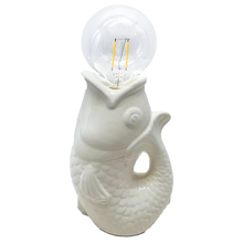 Charger l'image dans la galerie, Déco LED poisson blanc à piles L13,5 P8,2 H27cm