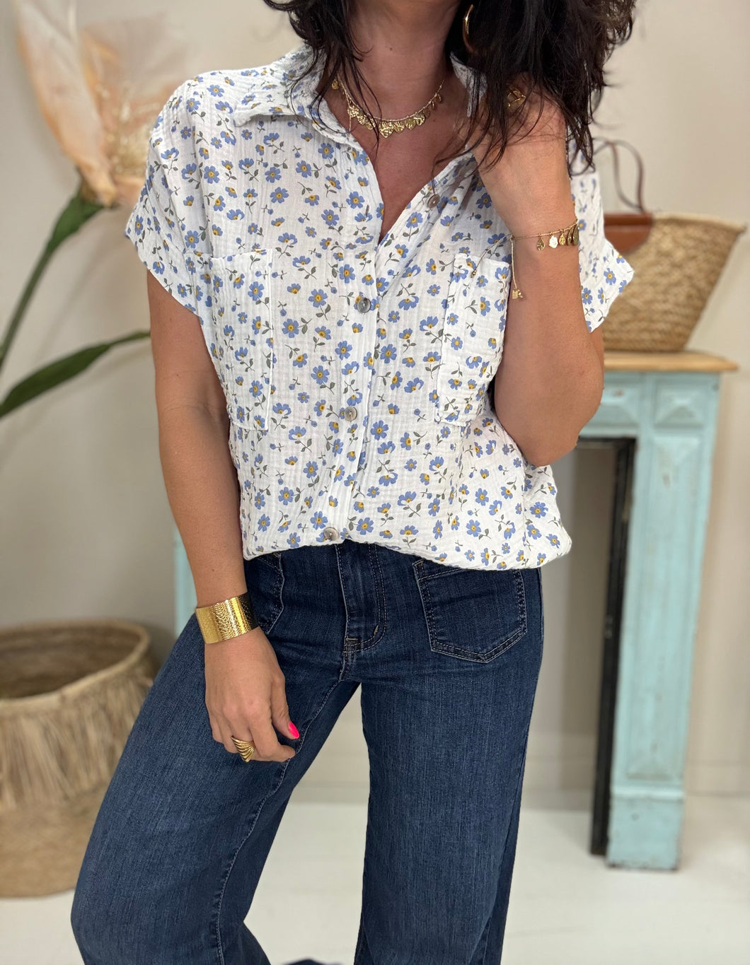 Chemise  fleur 9581