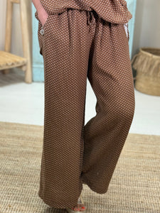 Pantalon gaze pois