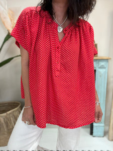 Blouse gaze pois 5121