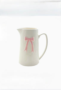 Pichet nœud gm rose L17,8 P12,5 H21,3cm