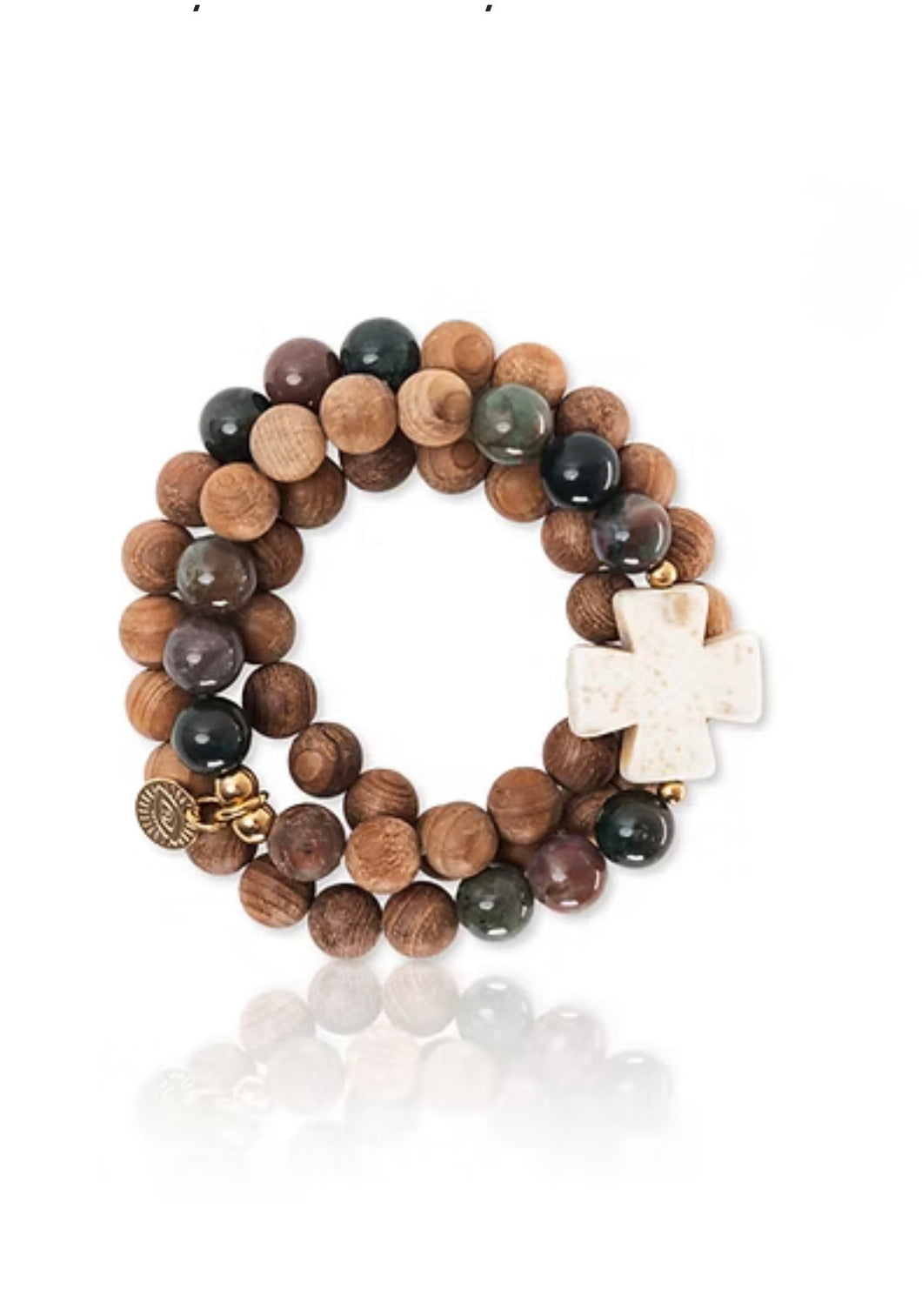 Bracelet karma croix beige by Madamirma