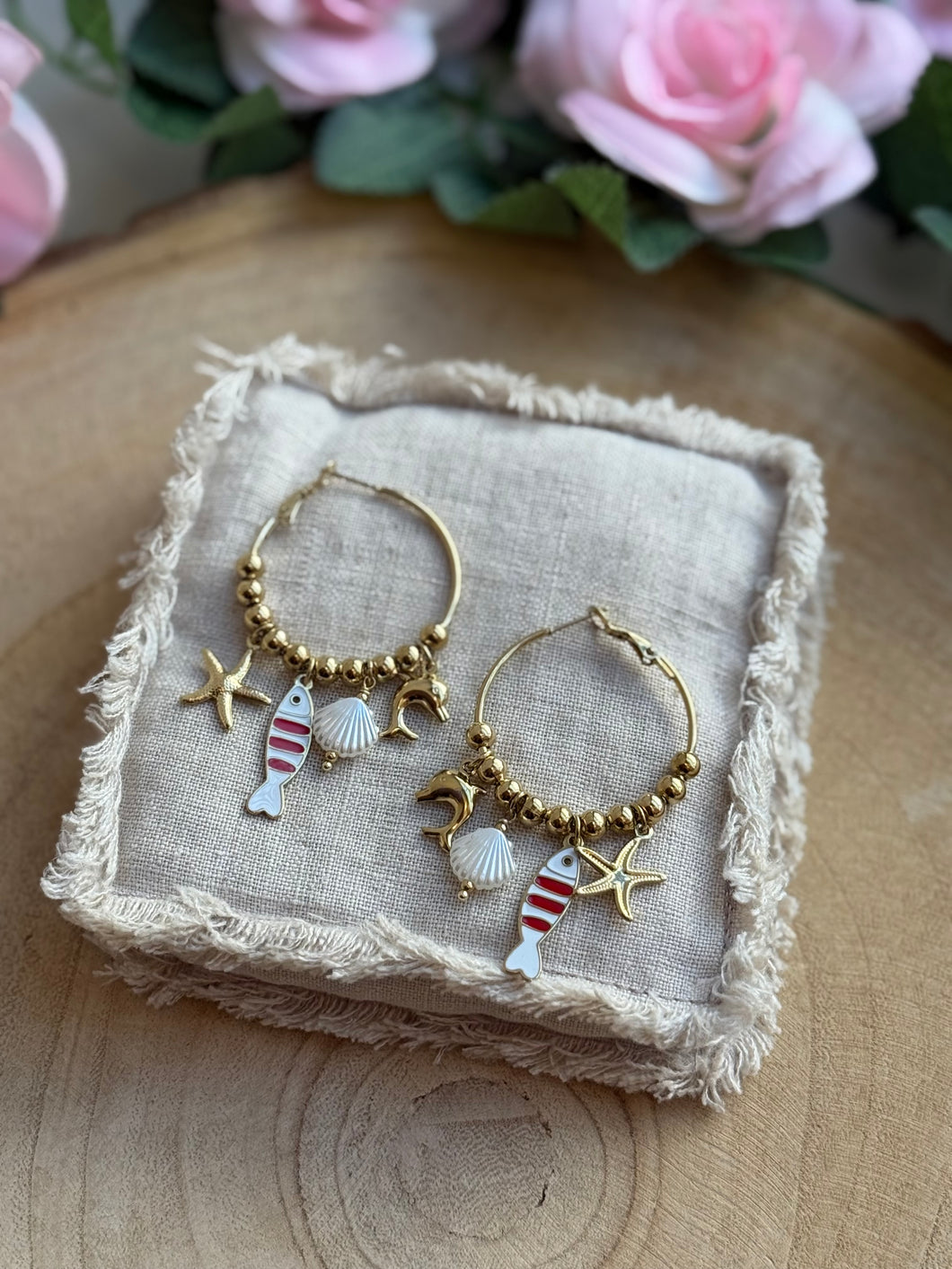 Boucles d’oreilles poisson rayé