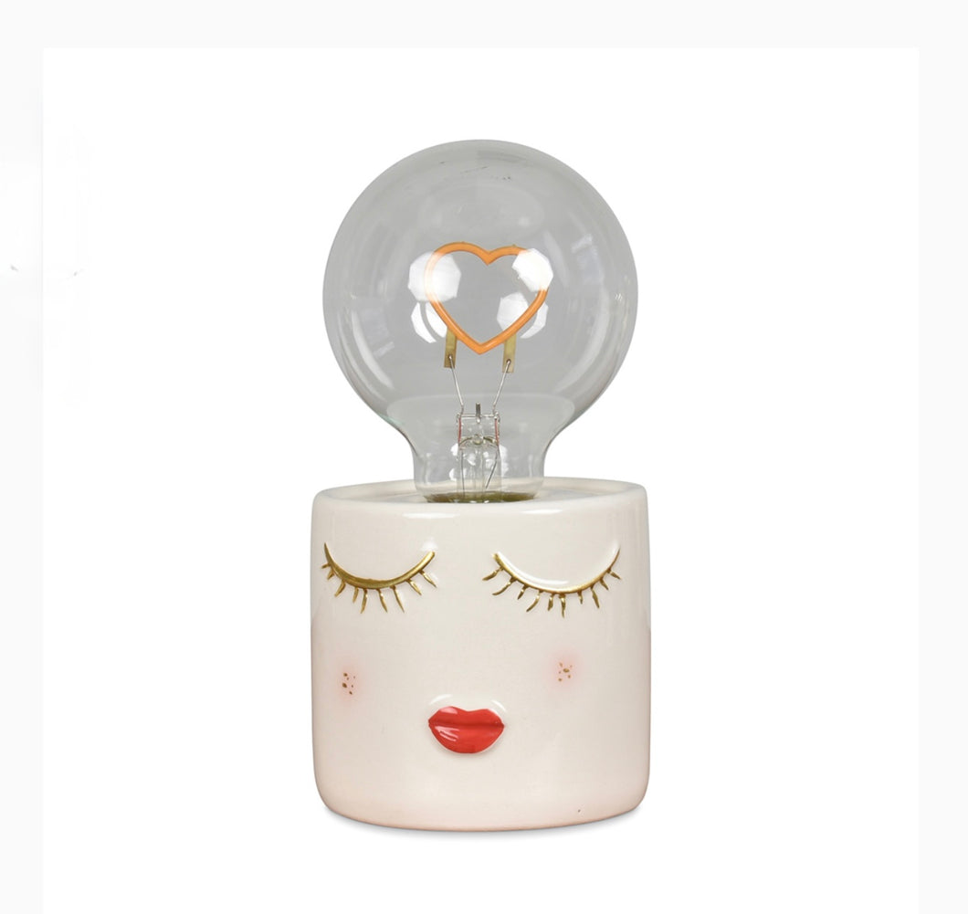 Déco LED madame à piles D9 H17,5cm