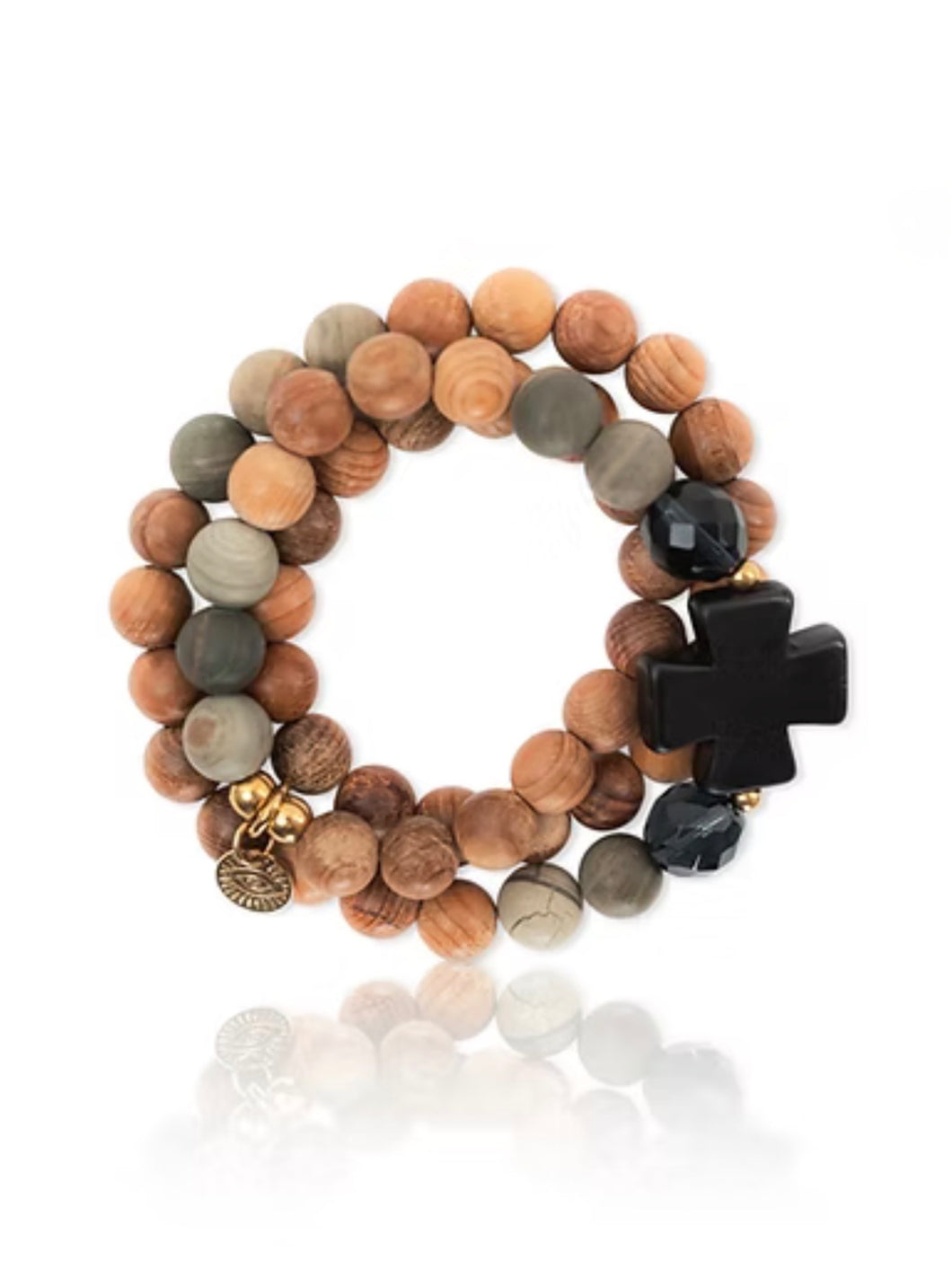 Bracelet karma croix noire by Madamirma