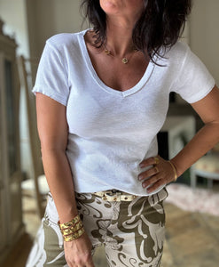 Tee-shirt côtelé basic 13679