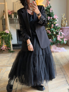 Jupon noir en tulle