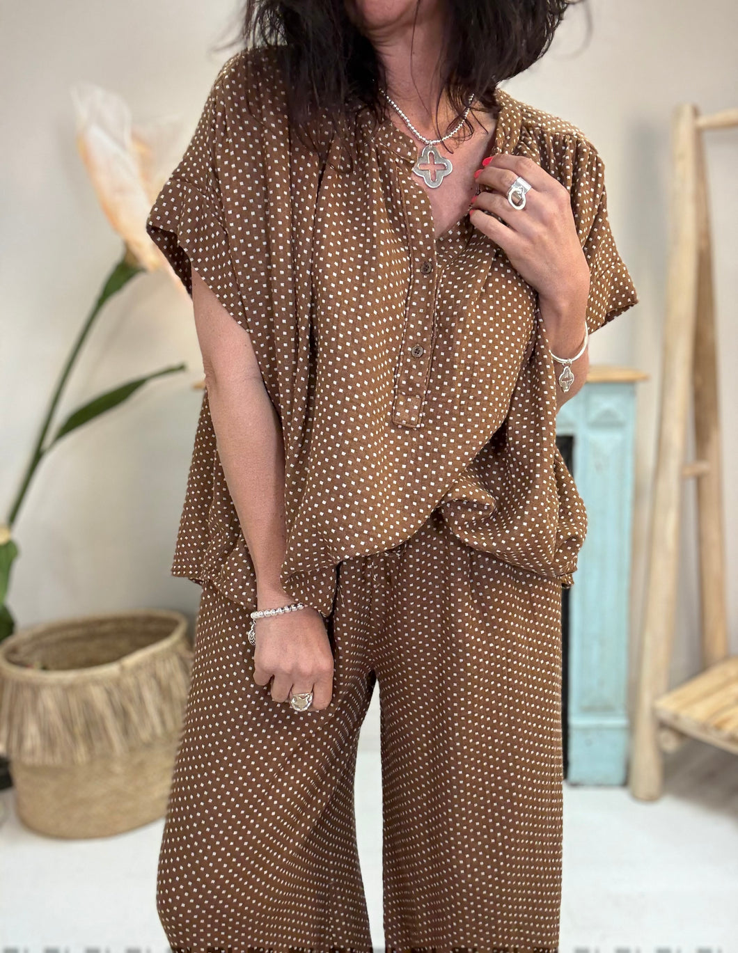 Blouse gaze pois 5121