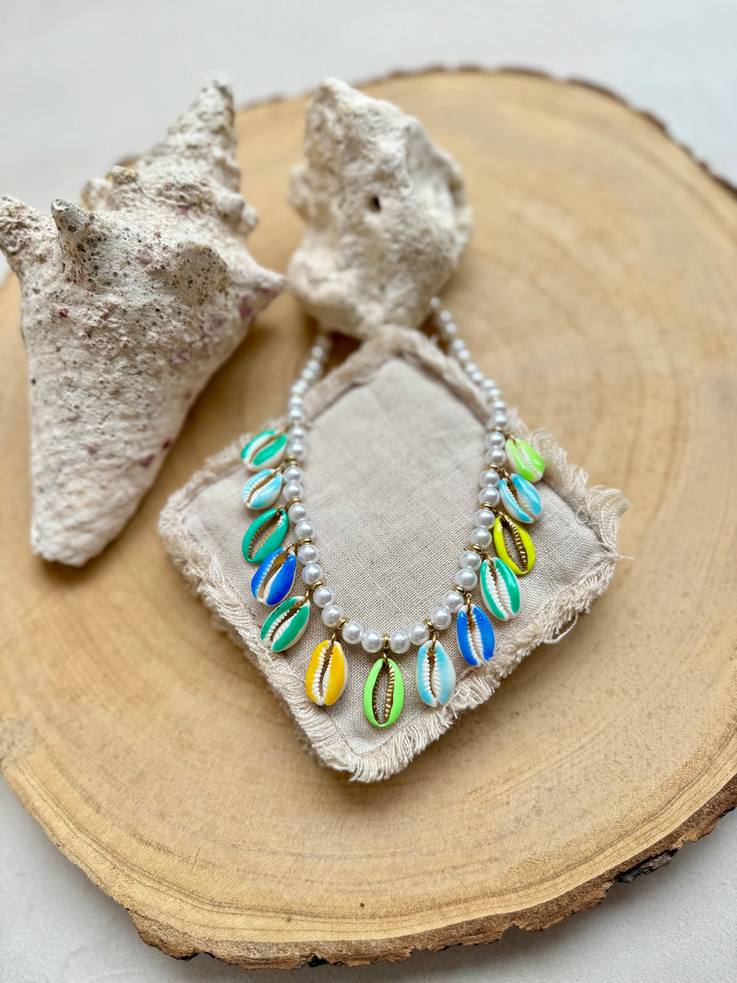 Collier perles coquillages