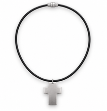 Charger l'image dans la galerie, Collier cuir croix 1352
