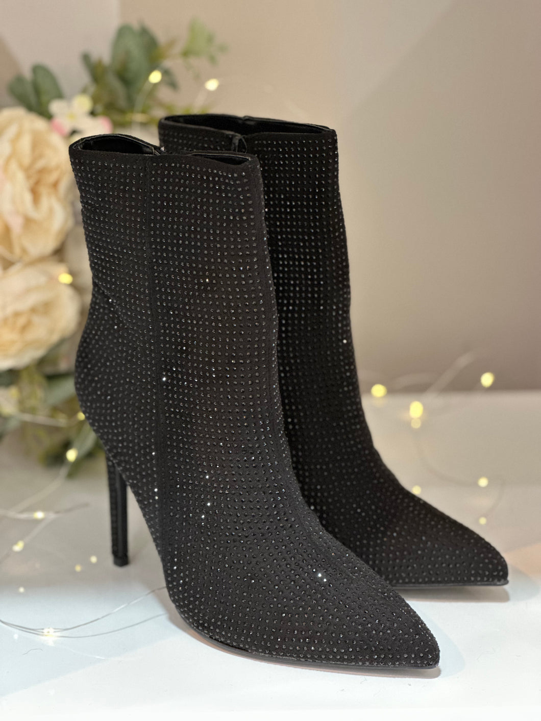 Bottines à talons Strass